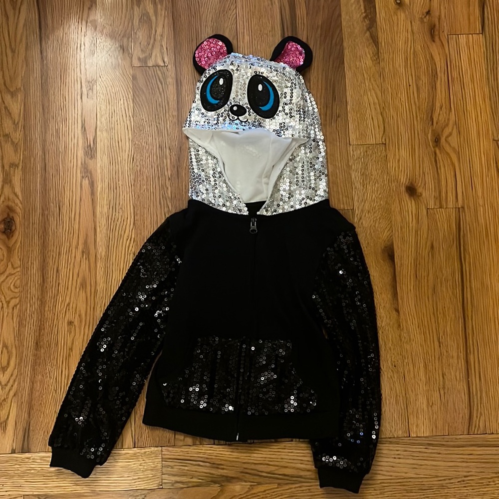 Justice sequins zip up jacket. Size 5